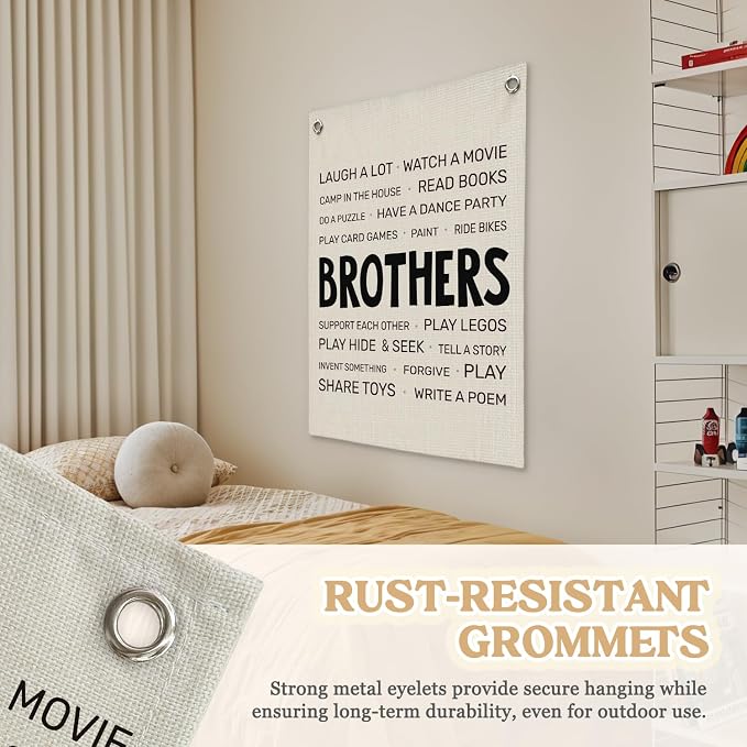 Boys Room Decor, Brothers Make The Best Friends Toddler Room Banner, Playroom - Image 6