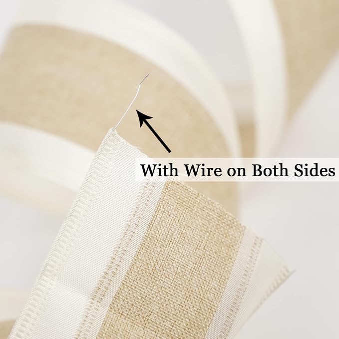 MEEDEE Burlap Wired Ribbon - Image 7