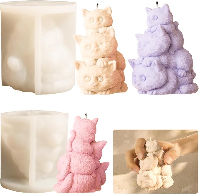 Cat Cylinder Mold Cat Candle - Image 3