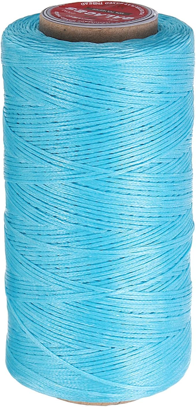 uxcell Flat Leather Sewing Waxed Thread, 270m / 295 Yards Polyester Wax String by uxcell
