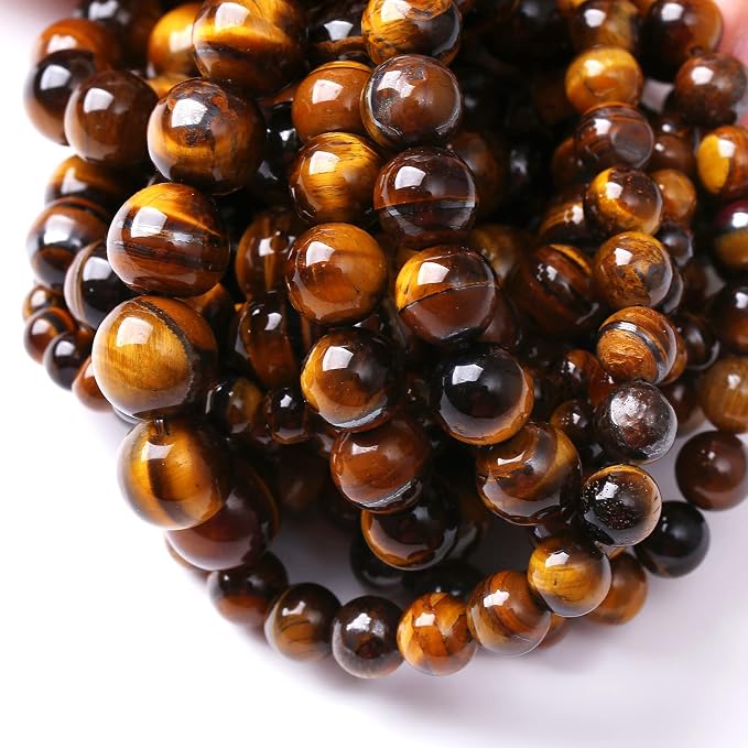 12mm 32pcs Natural Iron Yellow Tiger Eye Stone Beads - Image 2