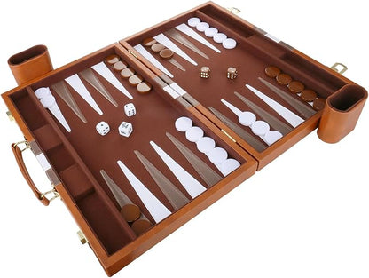 Backgammon Set - Classic Board Game - Portable Travel Strategy Backgammon Game - Image 3