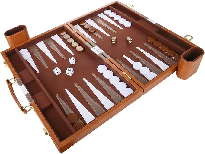 Backgammon Set - Classic Board Game - Portable Travel Strategy Backgammon Game - Image 3