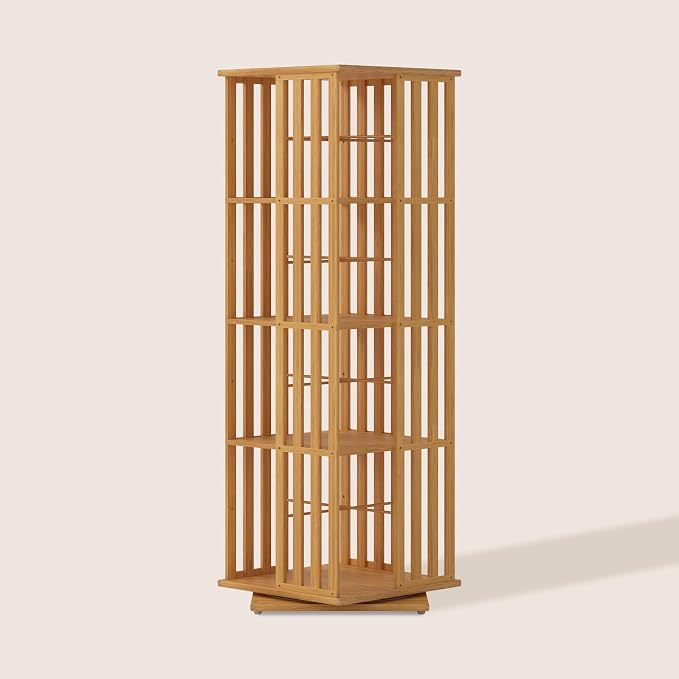 XIMN 360° Rotating Bamboo CD/DVD Shelf by ModernLivingPerfected