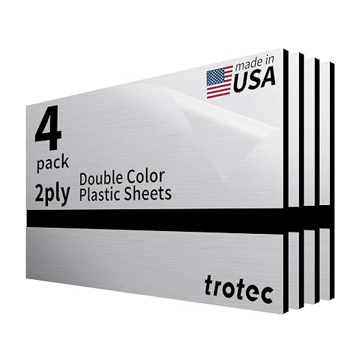 Trotec | Metallic Looking Acrylic Sheet | 12"x24"x1/8", Name Plate | USA Made by TrotecEngravingSupplies