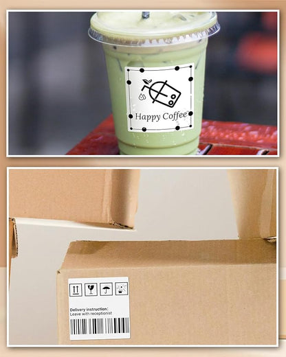 iEager White Square Thermal Label Stickers, 500 Sheets/Roll - Image 7