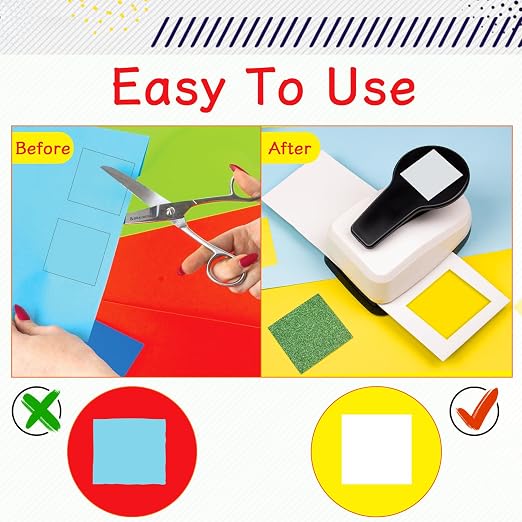 Square Punches for Paper Crafts 0.7 inch Square Hole Punch Squares Paper - Image 4