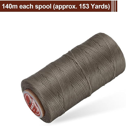 uxcell Flat Leather Sewing Waxed Thread, 140m / 153 Yards Polyester Wax String - Image 3