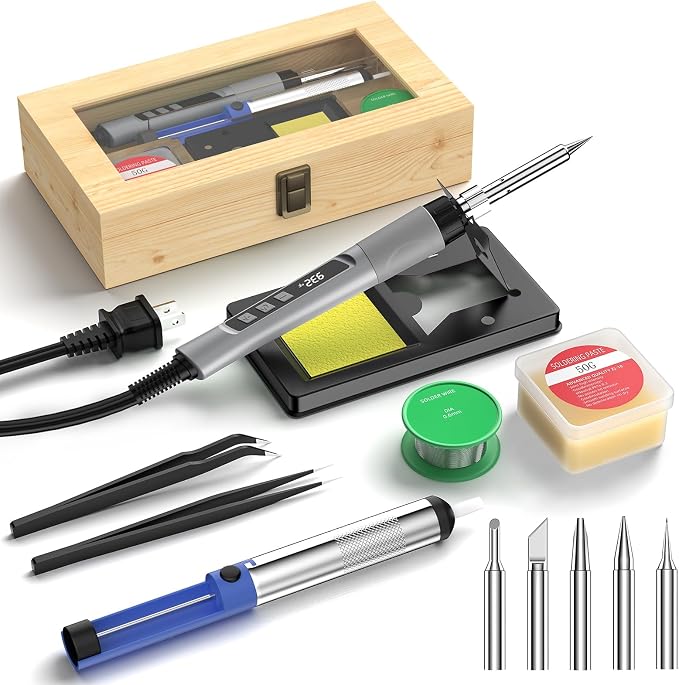 Soldering Iron Kit, 190W Soldering Gun, 110V LED Solder Kit by Crtsweker