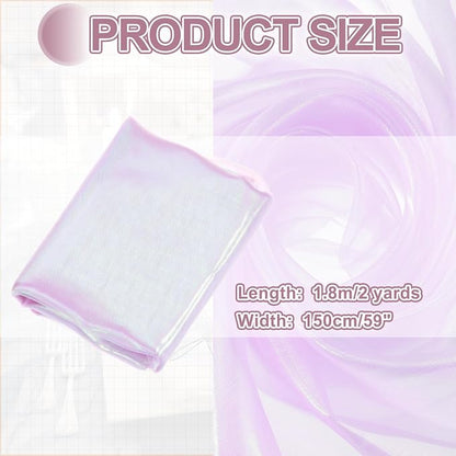 MECCANIXITY Iridescent Sheer Organza Fabric, 2 Yards x 59 Inches Solid Laser - Image 2