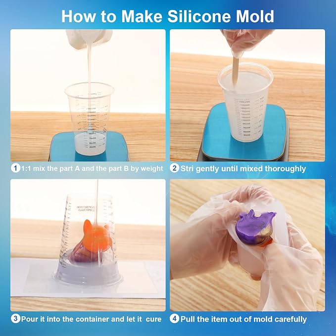 Silicone Mold Making Kit, 32oz 10A Elastic Liquid Silicone - Image 4