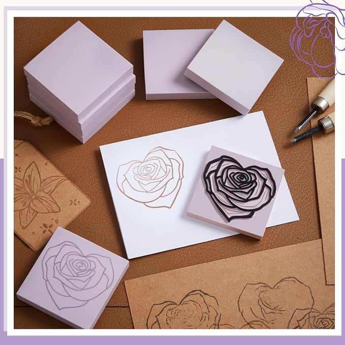 Frienda 24 Pcs 2" x 2" Rubber Carving Blocks Linoleum Blocks - Image 7