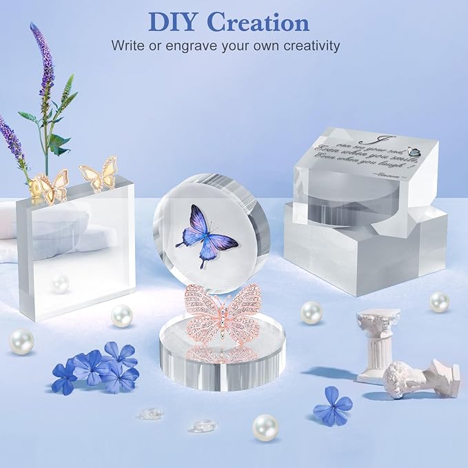 Acrylic Blocks 3 X 3 X 1 Inch 8 Pcs Acrylic Base Stand - Image 7