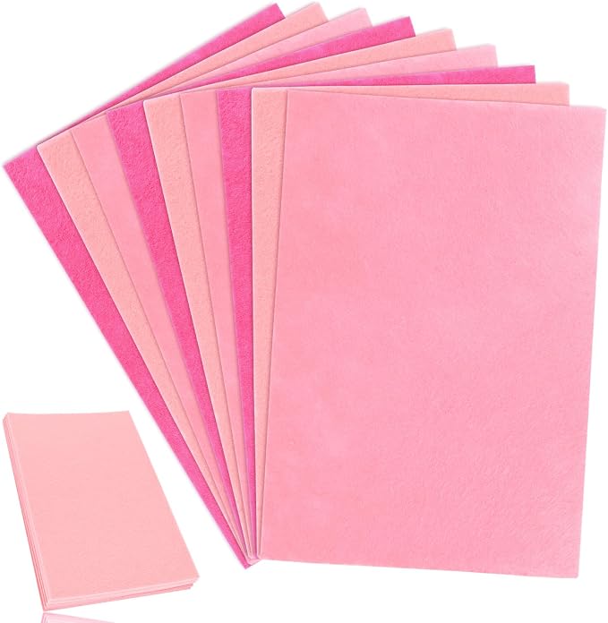 Whaline 18Pcs Felt Fabric Sheets Soft Thick Assorted Pink Craft Felt Pack by Whaline