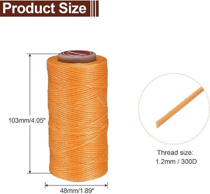 uxcell Flat Leather Sewing Waxed Thread, 140m / 153 Yards Polyester Wax String - Image 2