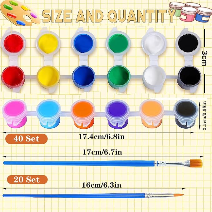 DUA MAIGA 210 Pcs Mini Acrylic Paint Set, 12 Colors Acrylic Paint Strips - Image 5