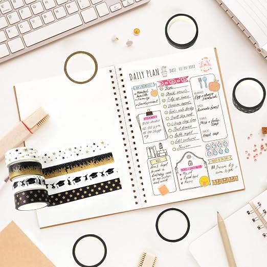 12 Rolls Graduation Washi Tape, Congratulations Grad Cap Decorative Paper - Image 5