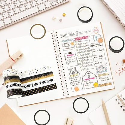 12 Rolls Graduation Washi Tape, Congratulations Grad Cap Decorative Paper - Image 5