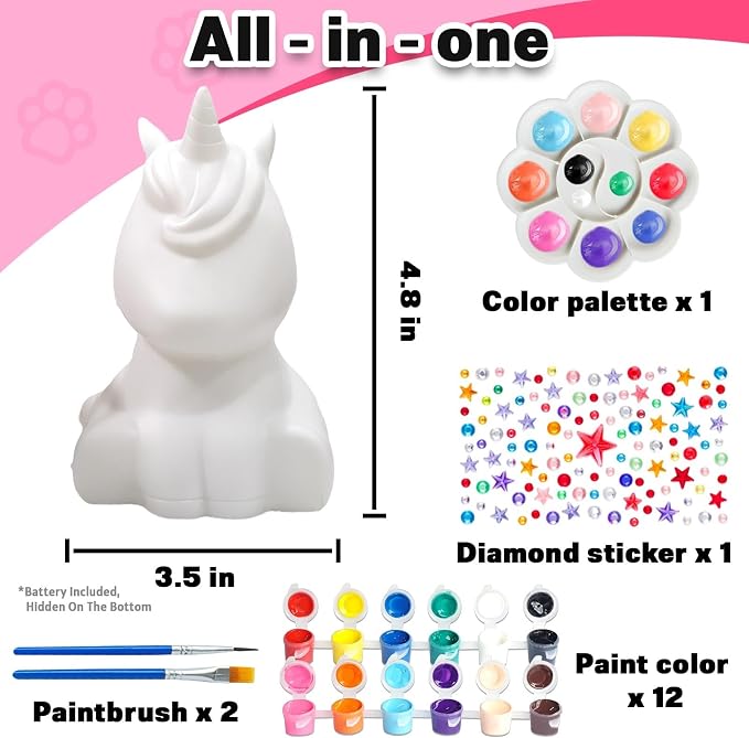 FUNZBO Paint Your Own Unicorn Lamp Kit - Image 2