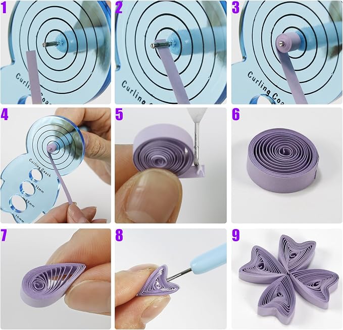 19pcs Beginners Quilling Tools Kit Electric Slotted Quilling Pen Template Board - Image 3