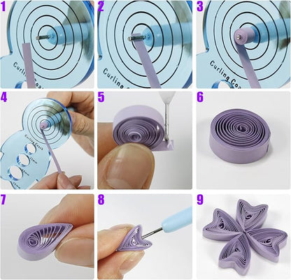 19pcs Beginners Quilling Tools Kit Electric Slotted Quilling Pen Template Board - Image 3