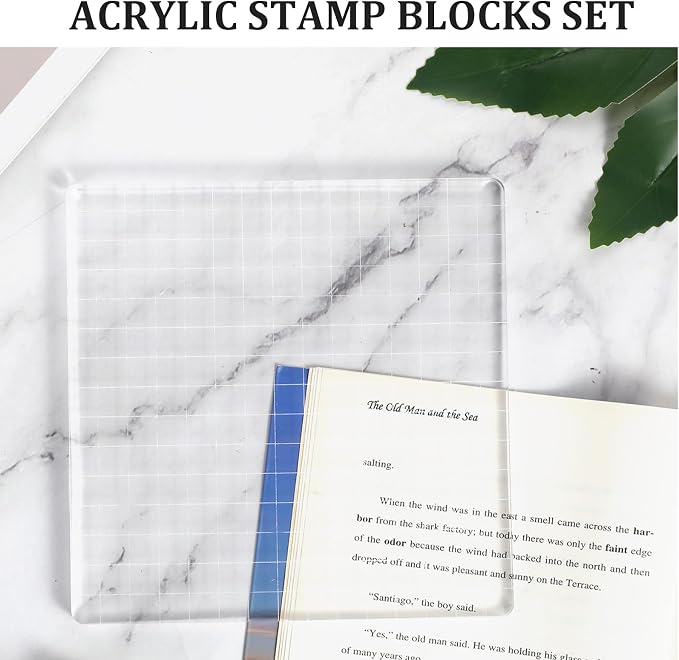 Large Acrylic Blocks for Stamping, 5.9"×5.9" Transparent Acrylic Stamp Block - Image 3