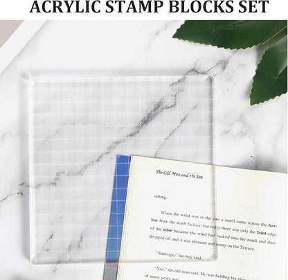 Large Acrylic Blocks for Stamping, 5.9"×5.9" Transparent Acrylic Stamp Block - Image 3