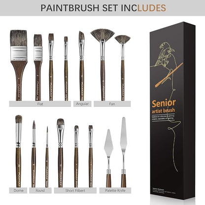 Oil Paint Brush Set, Filbert for Oil, Acrylic Canvas Paintings - Image 2