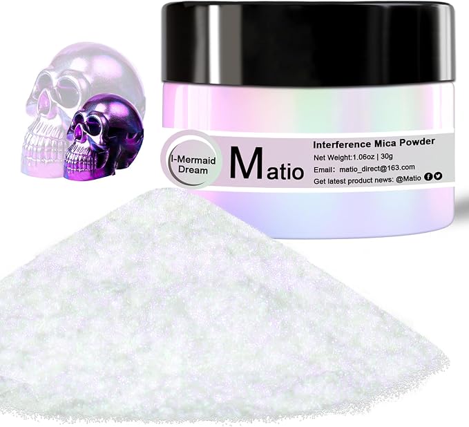 Matio Interference Mica Powder, 1.06oz/ 30g Mermaid Dream Chrome Powder by Matio
