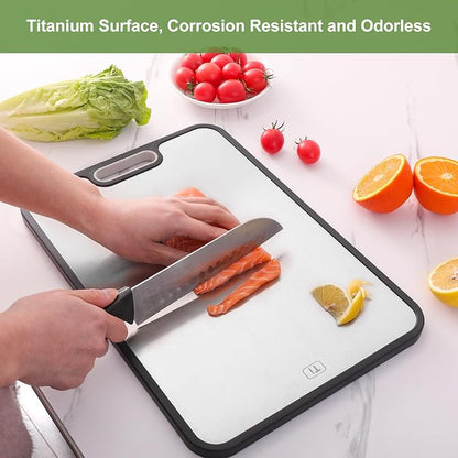 Titanium Cutting Board for Kitchen, Double Side Large Cutting Board for Meats - Image 3