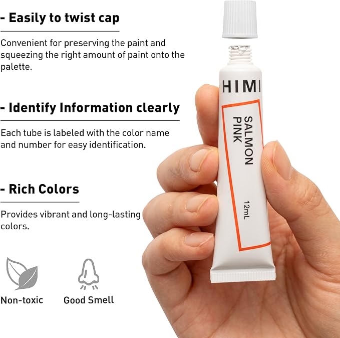 HIMI Gouache Paint Tube Set -18 Colors 12ml, - Image 2