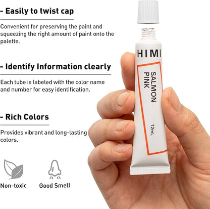 HIMI Gouache Paint Tube Set -18 Colors 12ml, - Image 2