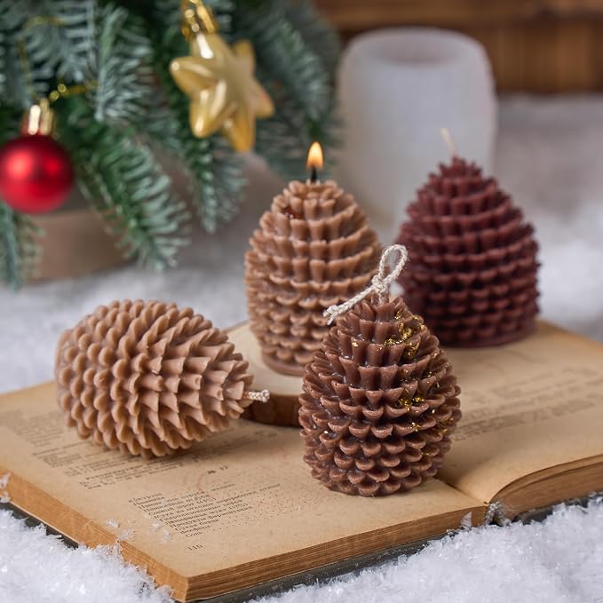 KDW Soy Wax Beads for Candle Making Christmas Tree Silicone Mold Large+Small 3D - Image 8