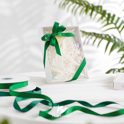 HUIHUANG Forest Green Satin Ribbon 1/2 inch X 50 Yards Continuous, DIY Crafts - Image 3