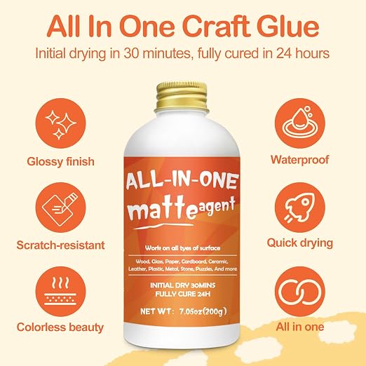 Crafts Sealer Matte Finish, 200ml All Purpose Craft Glue, and Finish, All in - Image 5
