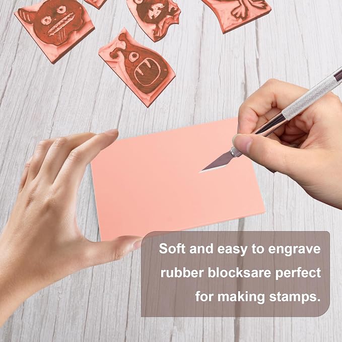 25 Pcs 4"x6" Rubber Carving Blocks, Linoleum Blocks, Stamp Carving Blocks - Image 4