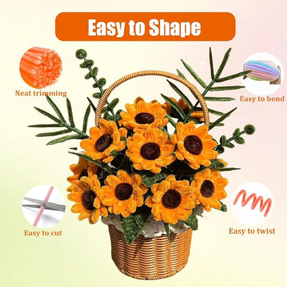 400 Pcs Pipe Cleaners Craft Set, 5 Assorted Pipe Cleaners Bulk, Chenille Stems - Image 3