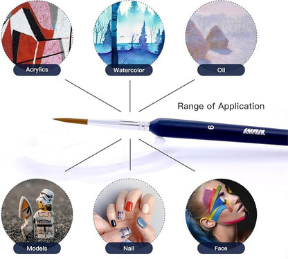 11Pcs Fine Detail Paint Brushes Set Fine Tip Paint Brush Miniature Mini Paints - Image 3