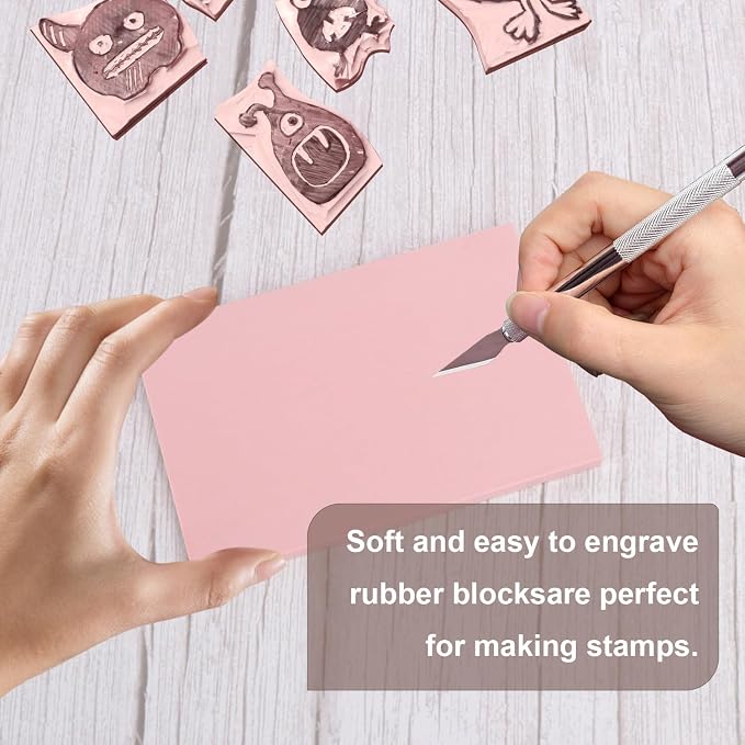 25 Pcs 4"x6" Rubber Linoleum Stamp Carving Blocks - Image 4