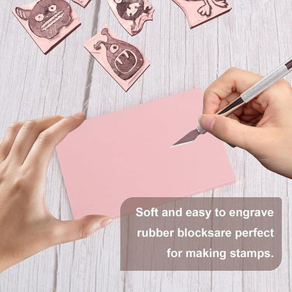 25 Pcs 4"x6" Rubber Linoleum Stamp Carving Blocks - Image 4