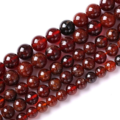 6MM 60PCS Natural Orange Garnet Beads Round Loose Beads - Image 2