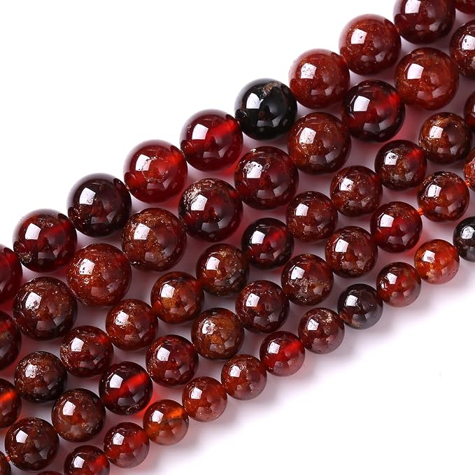 8MM 45PCS Natural Orange Garnet Beads Round Loose Beads - Image 2