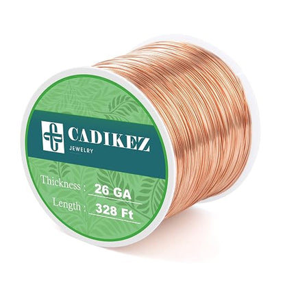 28 Gauge Craft Wire Jewelry Wire 100M/0.3mm Rose Gold Plated Thin Brass Wire by Cadikez