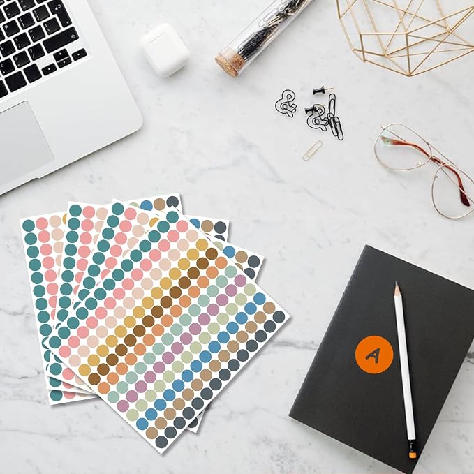 REGELETO Boho 4200 PCS 0.75 Inch 12 Colors Round Colored Dot Stickers - Image 5