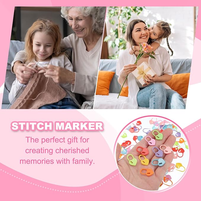 uxcell 400pcs Stitch Markers for Crocheting, Heart Shaped Crochet Marker Needle - Image 7