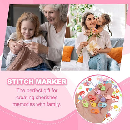 uxcell 400pcs Stitch Markers for Crocheting, Heart Shaped Crochet Marker Needle - Image 7