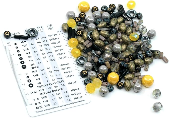 2.1oz Mix of Unique Czech Bohemia Glass Pressed Beads, Matte and Glossy - Image 2