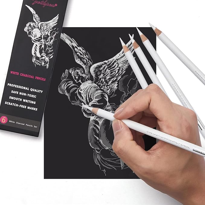 Professional White Charcoal Pencils Set - Image 5