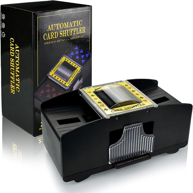 Nileole 2 Decks Automatic Card Shuffler, Battery-Powered Shuffler by NILEOLE