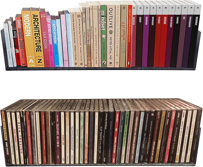 U Shape Floating Shelves Wall Mount Metal Bookshelf CD DVD Storage Display by Patioer